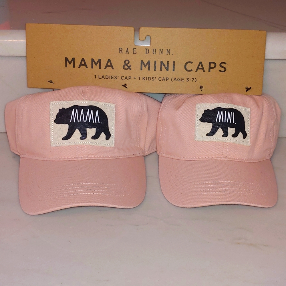 Rae Dunn Mama and mini baseball caps